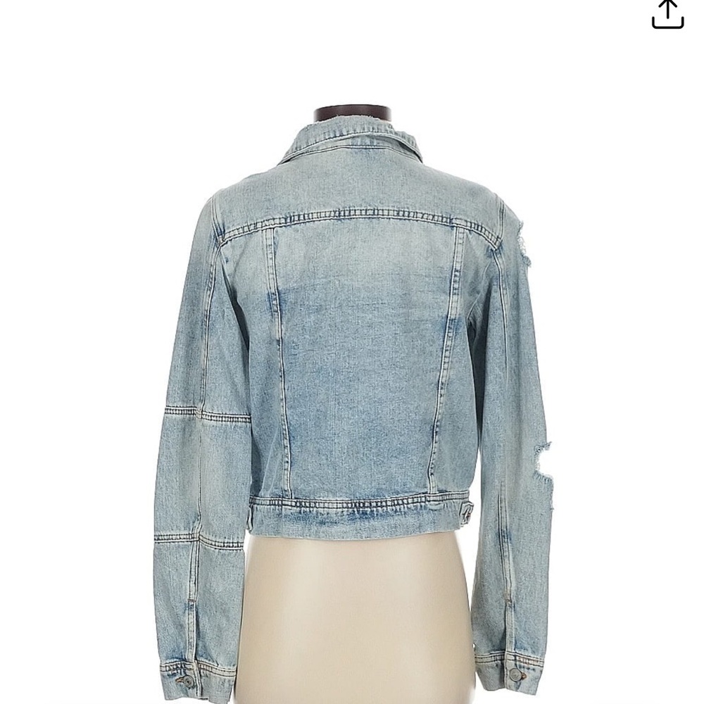 Free People Blue Cropped Jean Jacket - Picture 2 of 5